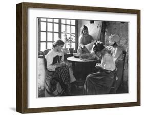 Interior of a Fisherman's Home, C.1900-Emile Frechon-Framed Photographic Print