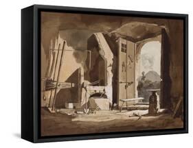 Interior of a Forge-Achille Vianelli-Framed Stretched Canvas