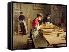 Interior of a Frame Gilding Workshop-Louis-Emile Adan-Framed Stretched Canvas