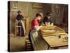 Interior of a Frame Gilding Workshop-Louis-Emile Adan-Stretched Canvas