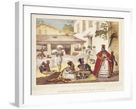 Interior of a Gipsy's House, Brazil, 1835-Jean Baptiste Debret-Framed Giclee Print