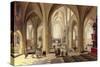 Interior of a Gothic Cathedral with the Priest Saying Mass-Pieter Neeffs the Elder-Stretched Canvas