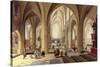 Interior of a Gothic Cathedral with the Priest Saying Mass-Pieter Neeffs the Elder-Stretched Canvas