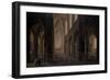 Interior of a Gothic Church, 1751-1800-Pierre Joseph Lafontaine-Framed Giclee Print