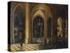 Interior of a Gothic Church-Pieter The Elder Neeffs-Stretched Canvas