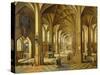 Interior of a Gothic Style Church with Three Naves-Hendrik The Younger Steenwyck-Stretched Canvas