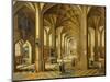 Interior of a Gothic Style Church with Three Naves-Hendrik The Younger Steenwyck-Mounted Giclee Print