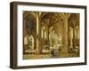 Interior of a Gothic Style Church with Three Naves-Hendrik The Younger Steenwyck-Framed Giclee Print