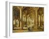 Interior of a Gothic Style Church with Three Naves-Hendrik The Younger Steenwyck-Framed Giclee Print