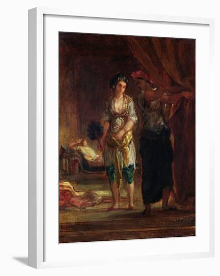 Interior of a Harem in Oran, c.1847-Eugene Delacroix-Framed Premium Giclee Print