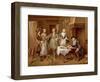 Interior of a Kitchen with Figures Tasting Wine-Cornelis Troost-Framed Premium Giclee Print