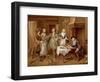 Interior of a Kitchen with Figures Tasting Wine-Cornelis Troost-Framed Premium Giclee Print