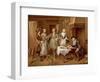 Interior of a Kitchen with Figures Tasting Wine-Cornelis Troost-Framed Premium Giclee Print