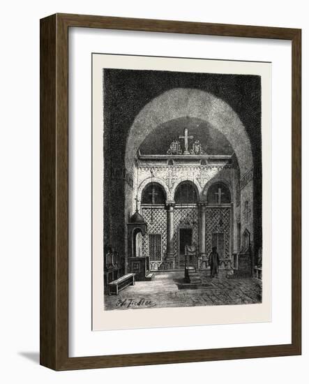 Interior of a Koptic Church, Writing Room at Girgeh-null-Framed Giclee Print