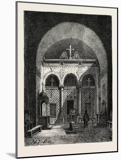 Interior of a Koptic Church, Writing Room at Girgeh-null-Mounted Giclee Print