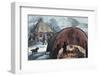 Interior of a Laplander Hut with a Family around the Fire-Stefano Bianchetti-Framed Photographic Print