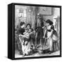 Interior of a Miner's Cottage (Engraving)-English School-Framed Stretched Canvas