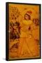 Interior of a Mirror Case Painted with a Stylised European Lady Holding a Wine Cup and Bottle-null-Framed Stretched Canvas