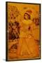 Interior of a Mirror Case Painted with a Stylised European Lady Holding a Wine Cup and Bottle-null-Stretched Canvas