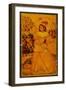 Interior of a Mirror Case Painted with a Stylised European Lady Holding a Wine Cup and Bottle-null-Framed Giclee Print