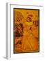 Interior of a Mirror Case Painted with a Stylised European Lady Holding a Wine Cup and Bottle-null-Framed Giclee Print