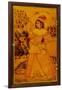 Interior of a Mirror Case Painted with a Stylised European Lady Holding a Wine Cup and Bottle-null-Framed Giclee Print