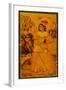 Interior of a Mirror Case Painted with a Stylised European Lady Holding a Wine Cup and Bottle-null-Framed Giclee Print