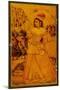 Interior of a Mirror Case Painted with a Stylised European Lady Holding a Wine Cup and Bottle-null-Mounted Giclee Print