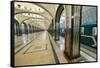 Interior of a Moscow Subway Station, Moscow, Russia, Europe-Miles Ertman-Framed Stretched Canvas