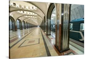 Interior of a Moscow Subway Station, Moscow, Russia, Europe-Miles Ertman-Stretched Canvas