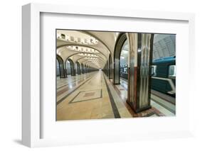 Interior of a Moscow Subway Station, Moscow, Russia, Europe-Miles Ertman-Framed Photographic Print