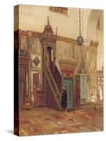 Interior of a Mosque of Mimbar of the Great Mosque at Damascus-Frederic Leighton-Stretched Canvas