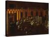 Interior of a North Italian Synagogue During Rosh Ha-Shanah Service-North Italian School-Stretched Canvas