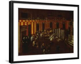 Interior of a North Italian Synagogue During Rosh Ha-Shanah Service-North Italian School-Framed Premium Giclee Print