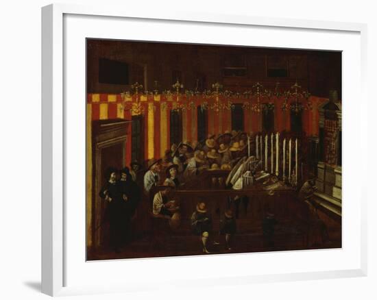 Interior of a North Italian Synagogue During Rosh Ha-Shanah Service-North Italian School-Framed Giclee Print