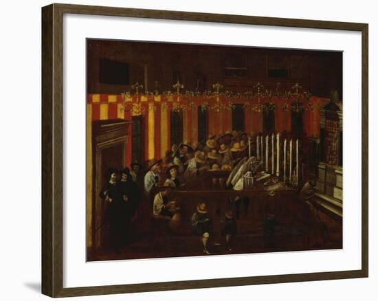 Interior of a North Italian Synagogue During Rosh Ha-Shanah Service-North Italian School-Framed Giclee Print