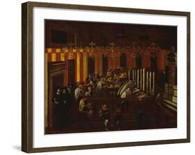 Interior of a North Italian Synagogue During Rosh Ha-Shanah Service-North Italian School-Framed Giclee Print