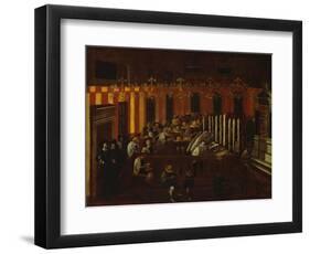 Interior of a North Italian Synagogue During Rosh Ha-Shanah Service-North Italian School-Framed Giclee Print