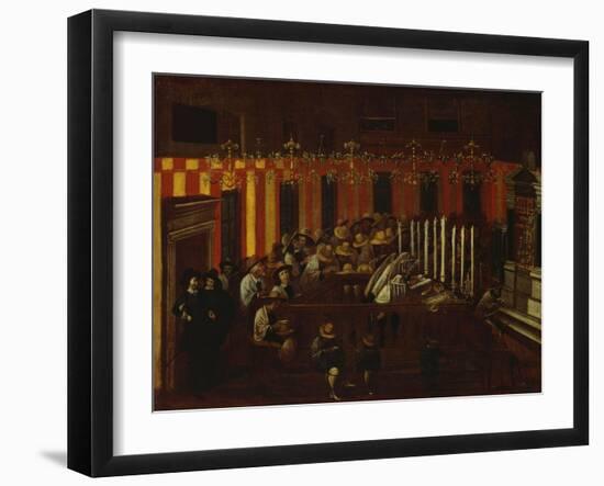 Interior of a North Italian Synagogue During Rosh Ha-Shanah Service-North Italian School-Framed Giclee Print