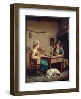 Interior of a Peasant's Cottage, C.1903-Edouard Amable Onslow-Framed Giclee Print