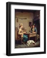 Interior of a Peasant's Cottage, C.1903-Edouard Amable Onslow-Framed Giclee Print