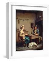 Interior of a Peasant's Cottage, C.1903-Edouard Amable Onslow-Framed Giclee Print