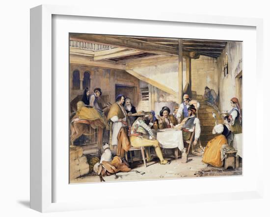 Interior of a Posada-John Frederick Lewis-Framed Giclee Print