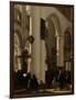 Interior of a Protestant, Gothic Church During a Service-Emanuel de Witte-Framed Art Print