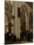 Interior of a Protestant, Gothic Church During a Service-Emanuel de Witte-Mounted Art Print