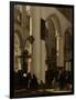 Interior of a Protestant, Gothic Church During a Service-Emanuel de Witte-Framed Art Print