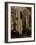 Interior of a Protestant, Gothic Church During a Service-Emanuel de Witte-Framed Art Print