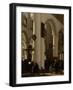 Interior of a Protestant, Gothic Church During a Service-Emanuel de Witte-Framed Art Print