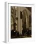 Interior of a Protestant, Gothic Church During a Service-Emanuel de Witte-Framed Art Print