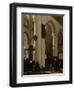 Interior of a Protestant, Gothic Church During a Service-Emanuel de Witte-Framed Art Print